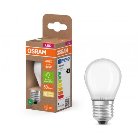 OSRAM E27 LED Lampe Classic matt 2,2W wie 40W warmweißes Licht 2700K - Energy efficiency class A